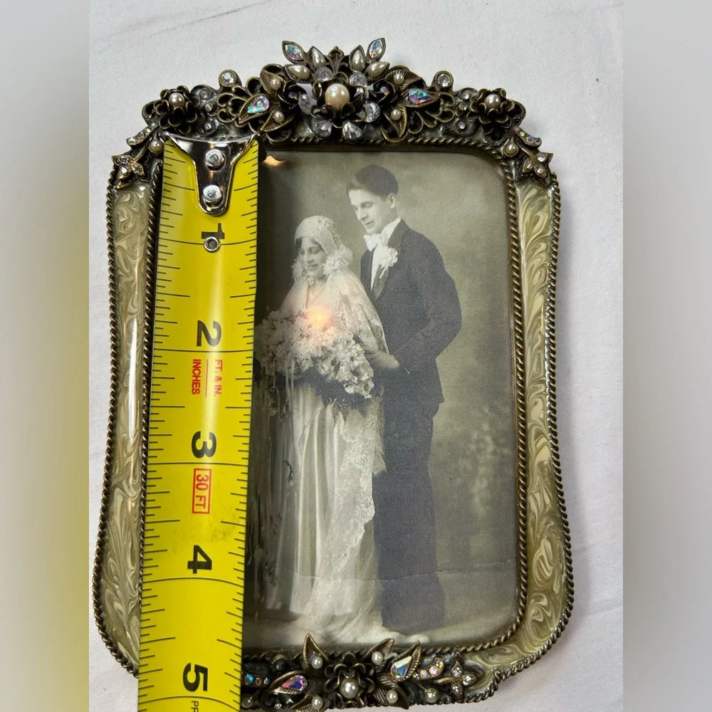 Sweet Romance Jewelry Co, Embellished Picture Frame, Pearls, Rhinestones, New.‎